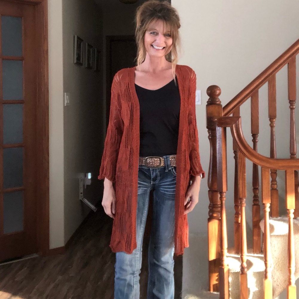 Haute Monde rust color cardigan